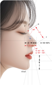 美しいEラインと鼻の高さ